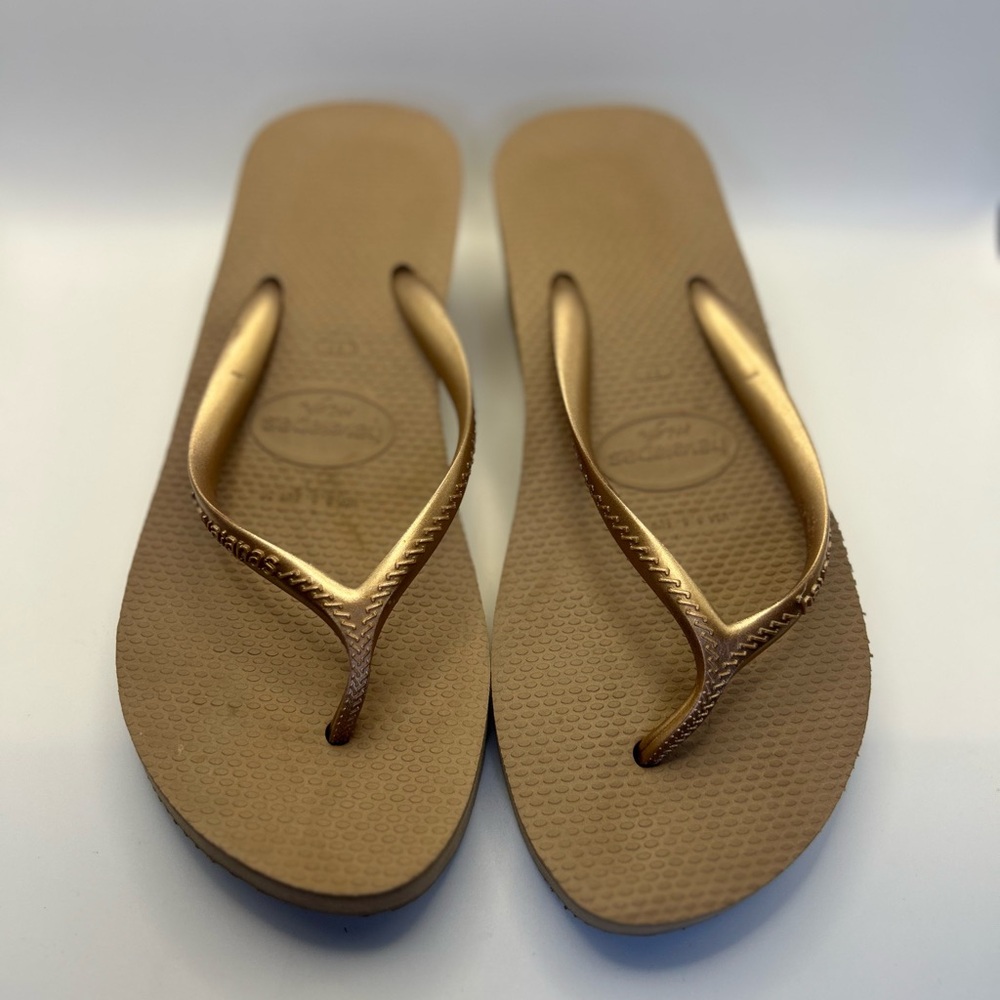 Havaianas Women's Bronze/Gold Wedge‎ Flip Flop Sandals Size 6.5